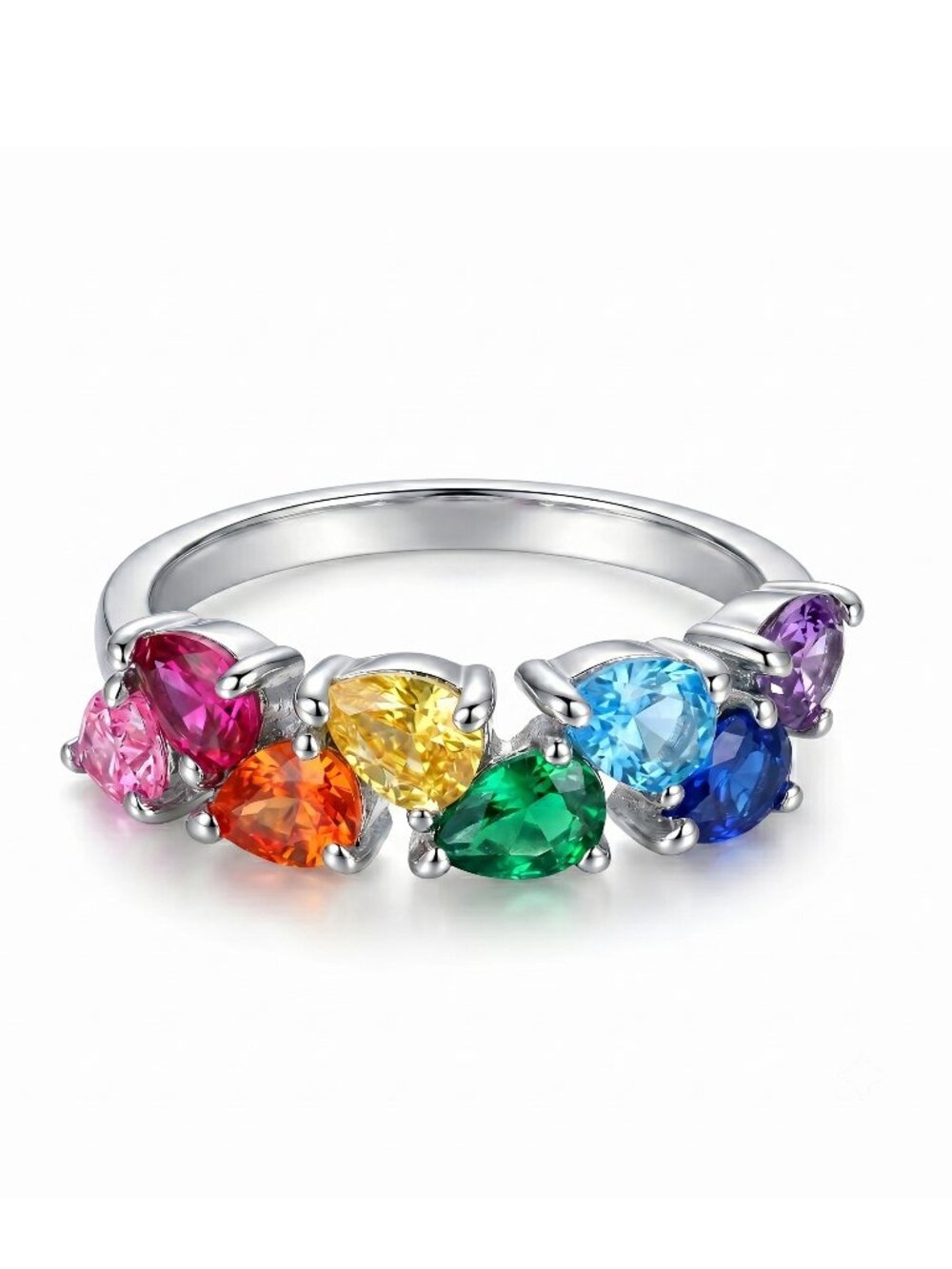 🌈 Rainbow Multicolor Cluster Ring, Charmed Aroma Pride Rainbow Collection
